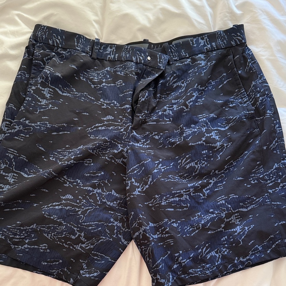 Blue and Black Patterned Shorts